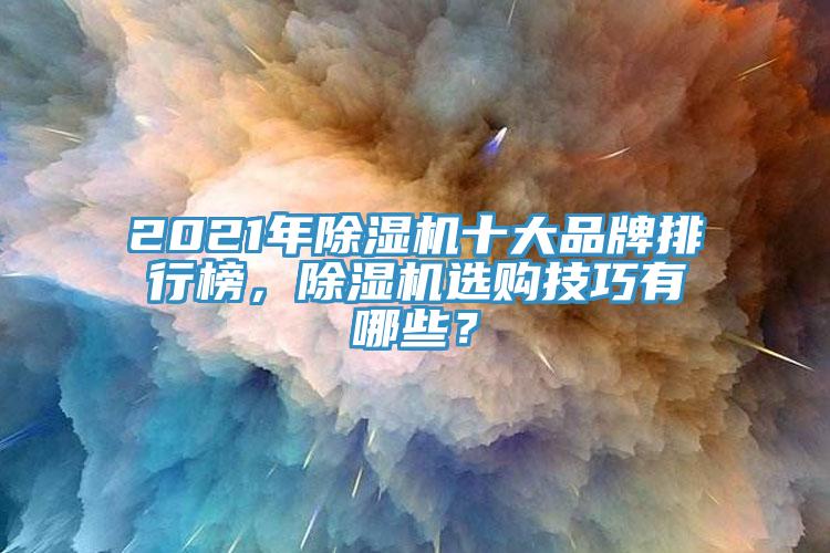 2021年除濕機十大品牌排行榜，除濕機選購技巧有哪些？