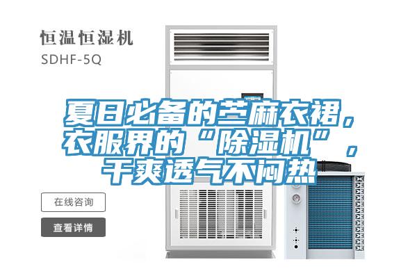 夏日必備的苧麻衣裙，衣服界的“除濕機”，干爽透氣不悶熱
