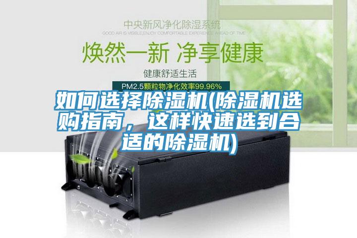 如何選擇除濕機(除濕機選購指南，這樣快速選到合適的除濕機)