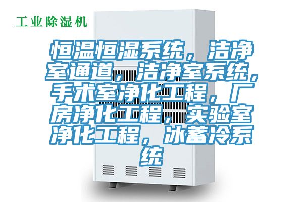 恒溫恒濕系統(tǒng)，潔凈室通道，潔凈室系統(tǒng)，手術(shù)室凈化工程，廠房?jī)艋こ蹋瑢?shí)驗(yàn)室凈化工程，冰蓄冷系統(tǒng)