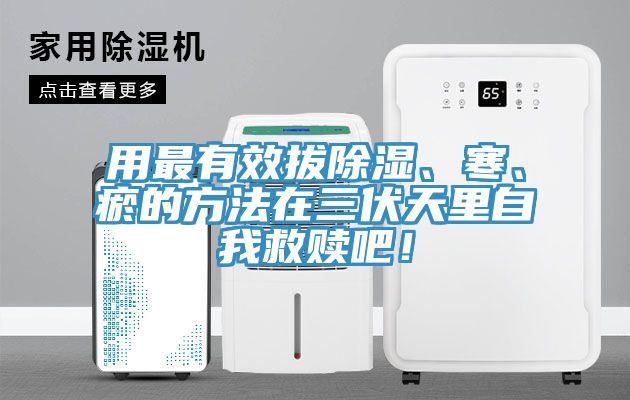 用最有效拔除濕、寒、瘀的方法在三伏天里自我救贖吧！