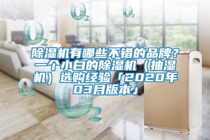 除濕機(jī)有哪些不錯的品牌？一個小白的除濕機(jī)（抽濕機(jī)）選購經(jīng)驗「2020年03月版本」
