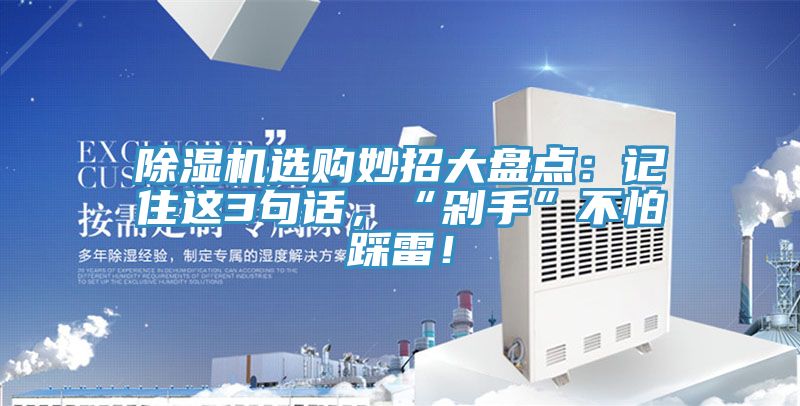 除濕機(jī)選購妙招大盤點(diǎn)：記住這3句話，“剁手”不怕踩雷！